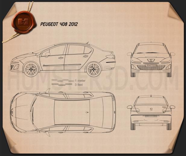 Peugeot 408 2012 蓝图