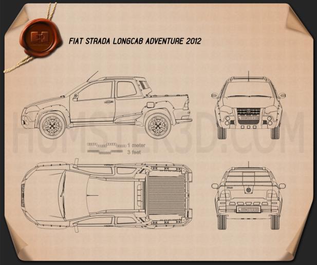 Fiat Strada Long Cab Adventure 2012 Blueprint