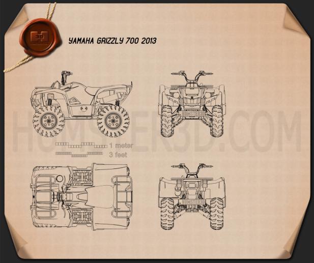 Yamaha Grizzly 700 2013 設計図