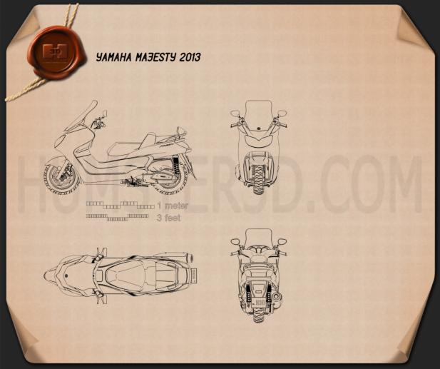 Yamaha Majesty 2013 設計図