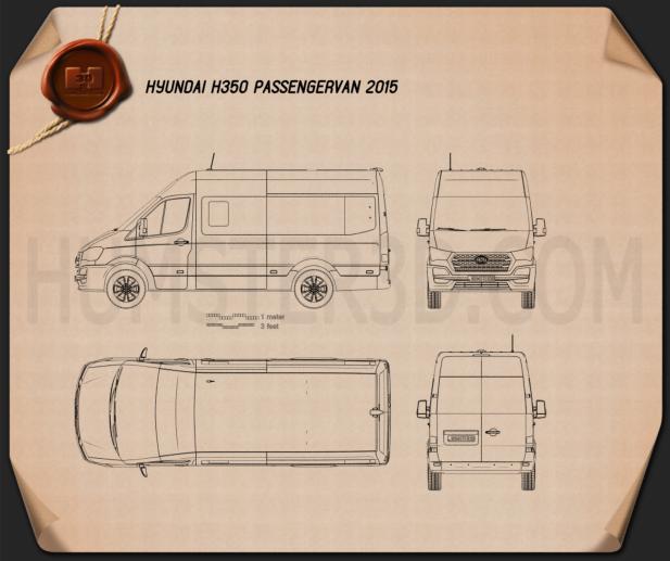 Hyundai H350 Passenger Van 2015 Blueprint