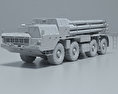 BM-30 Smerch 3d model clay render