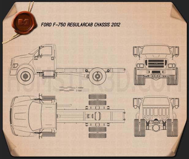 Ford F-750 Regular Cab Chassis 2012 Blueprint