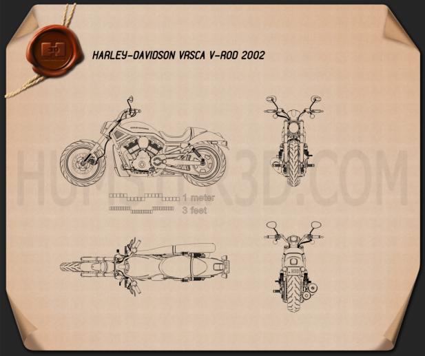Harley-Davidson VRSCA V-Rod 2002 Blueprint