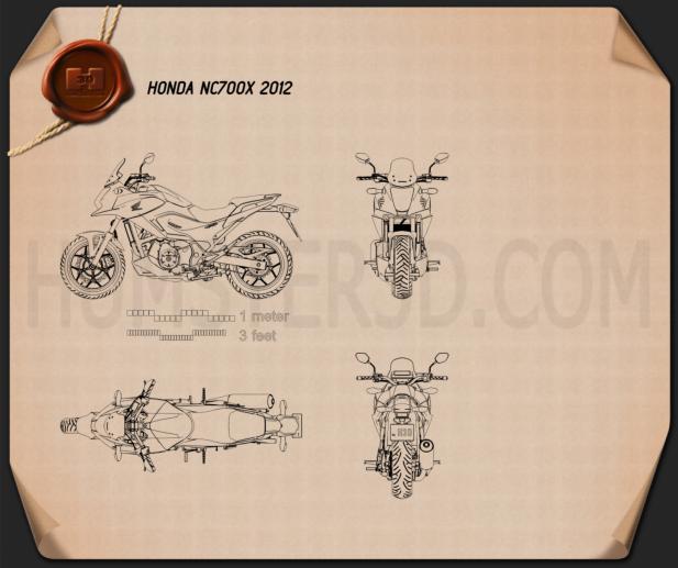 Honda NC700X 2012 設計図