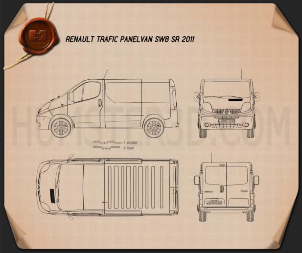 Renault Trafic Furgoneta Disegno Tecnico