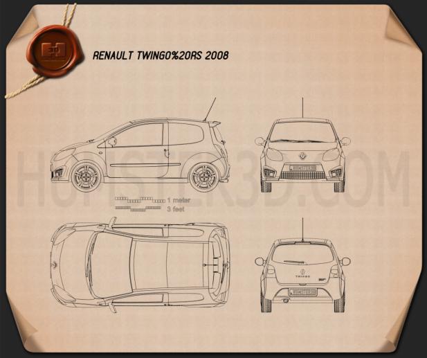 Renault Twingo RS 2008 Blaupause