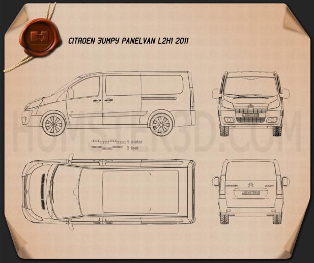 Citroen Jumpy Panel Van L2H1 2011 Blueprint