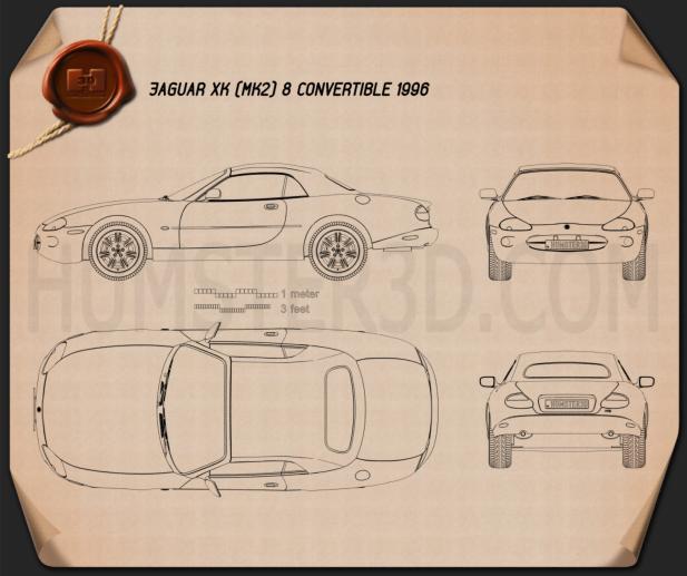Jaguar XK8 敞篷车 1996 蓝图