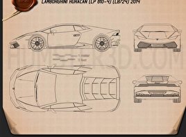 Lamborghini blueprint Download - Hum3D