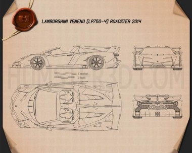 Lamborghini blueprint 3D Models Download - Hum3D