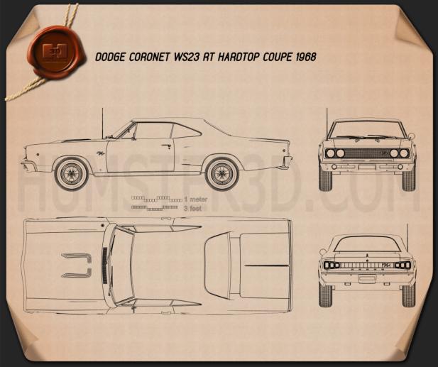 Dodge Coronet R/T Coupe 1968 Креслення