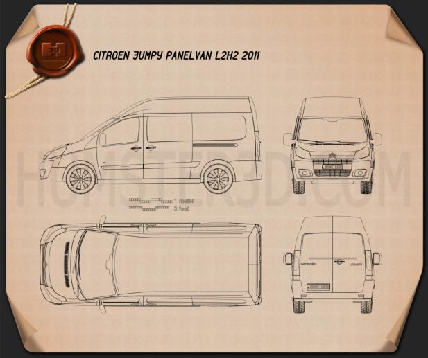 Citroen Jumpy Panel Van L2H2 2011 테크니컬 드로잉