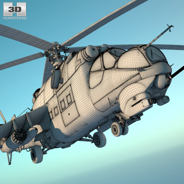 Mil Mi-24 3D model - Aircraft on Hum3D