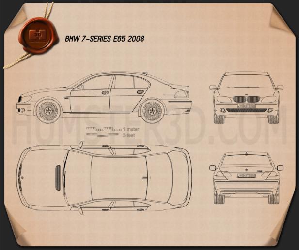 BMW 7 Series (E65) 2008 Blueprint