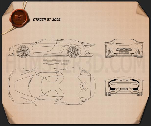 Citroen GT 2008 Disegno Tecnico