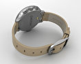 Pebble Time Round 14mm Band Silver With Stone Leather 3d model