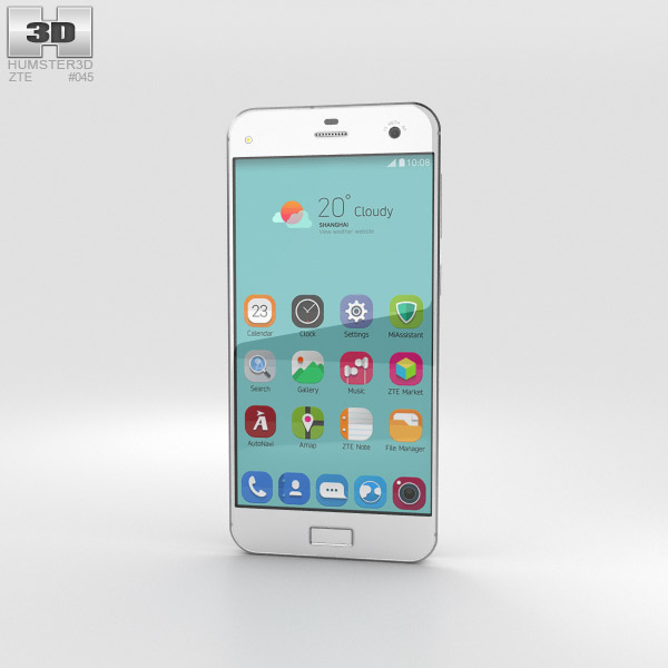 ZTE Blade S7 Diamond White 3D 모델 