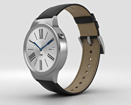 Huawei Watch Stainless Steel Black Suture Leather Strap 3D model