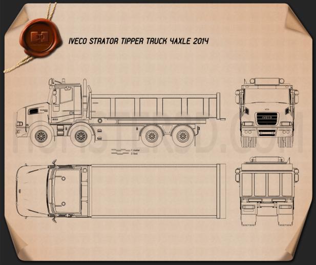 Iveco Strator Tipper Truck 2014 Blueprint
