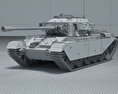 Centurion Tank 3d model wire render