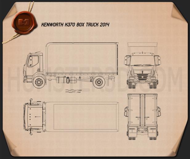 Kenworth K370 Box Truck 2014 Blueprint