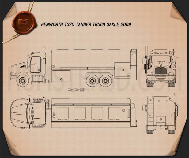 Kenworth T370 Tanker Truck 2009 Blueprint