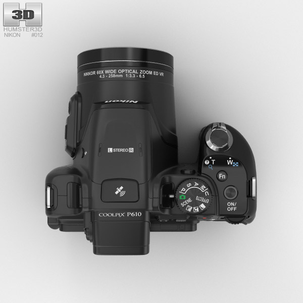 Nikon Coolpix P610 Black 3D model - Electronics Hum3D