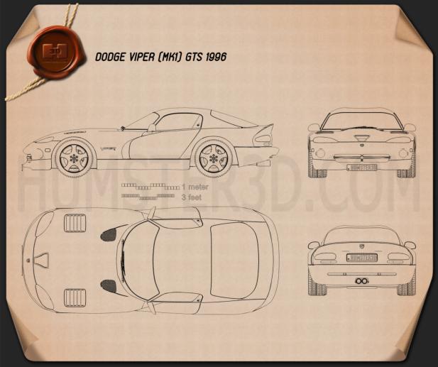 Dodge Viper GTS 1998 Blueprint