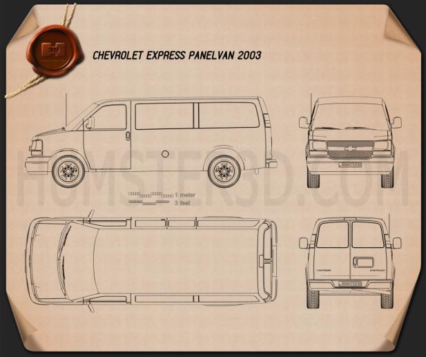 Chevrolet Express パネルバン 2003 設計図