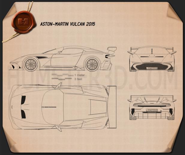 Aston Martin Vulcan 2015 Blaupause