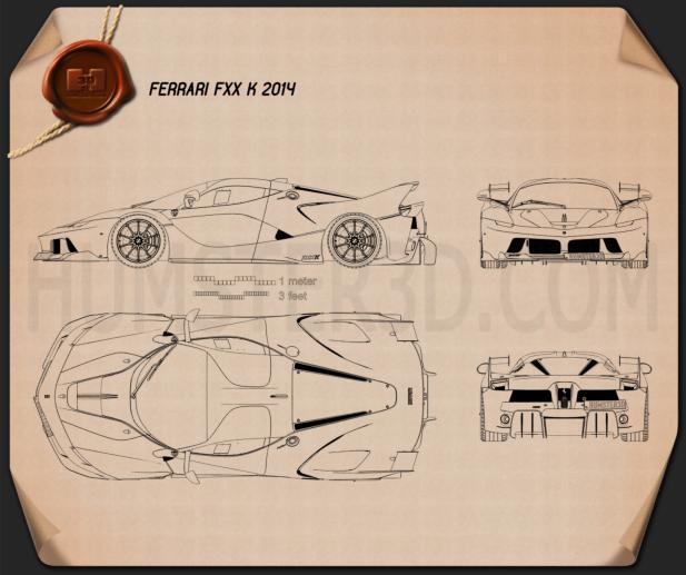 Ferrari FXX-K 2015 Blueprint