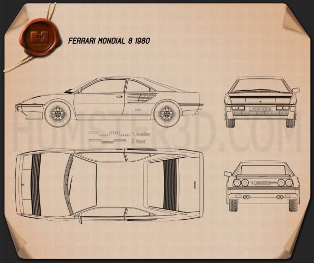 Ferrari Mondial 8 1980 Blueprint