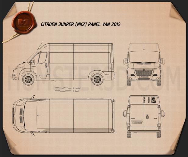 Citroen Jumper 厢式货车 2012 蓝图