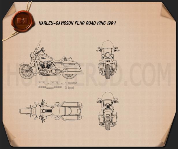Harley-Davidson FLHR Road King 1994 Disegno Tecnico
