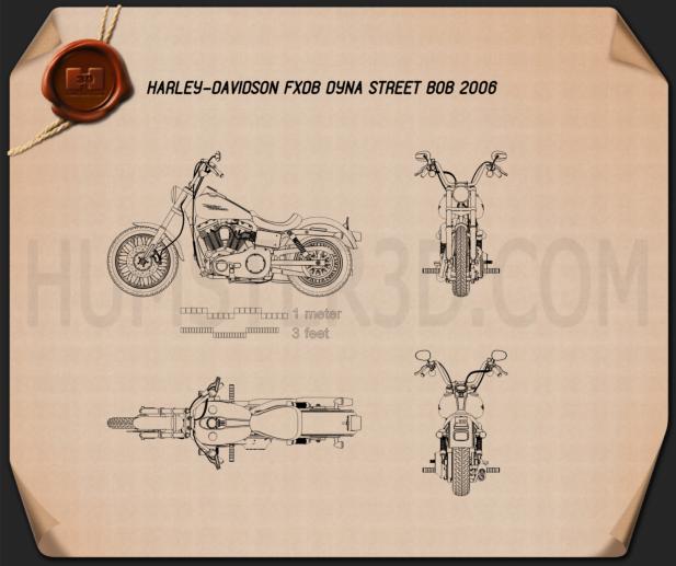 Harley-Davidson FXDB Dyna Street Bob 2006 Blueprint