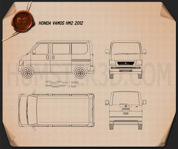 Honda Vamos HM2 2012 蓝图