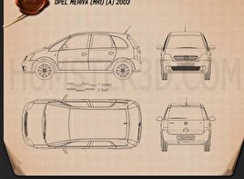 Opel Meriva (A) 2003 Blueprint