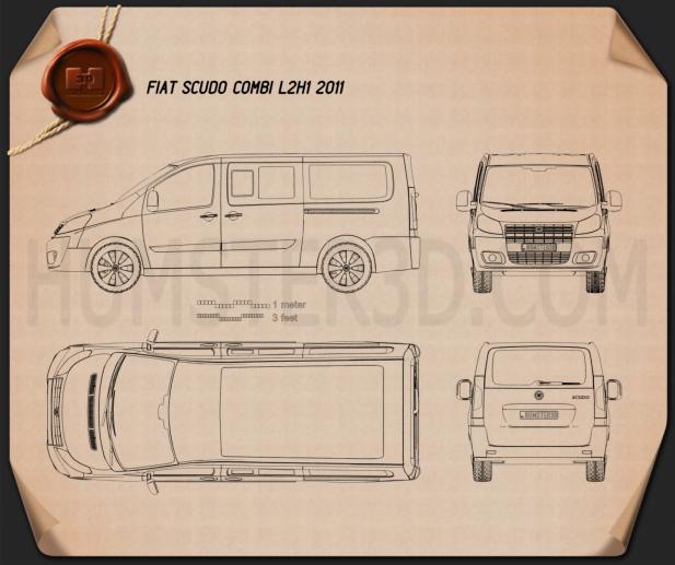 Fiat Scudo Combi L2H1 2011 蓝图