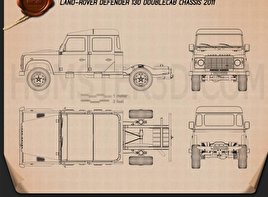 Land Rover Defender 130 Double Cab Chassis 2011 Blueprint