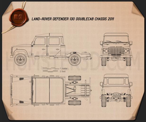 Land Rover Defender 130 Double Cab Chassis 2011 Blueprint