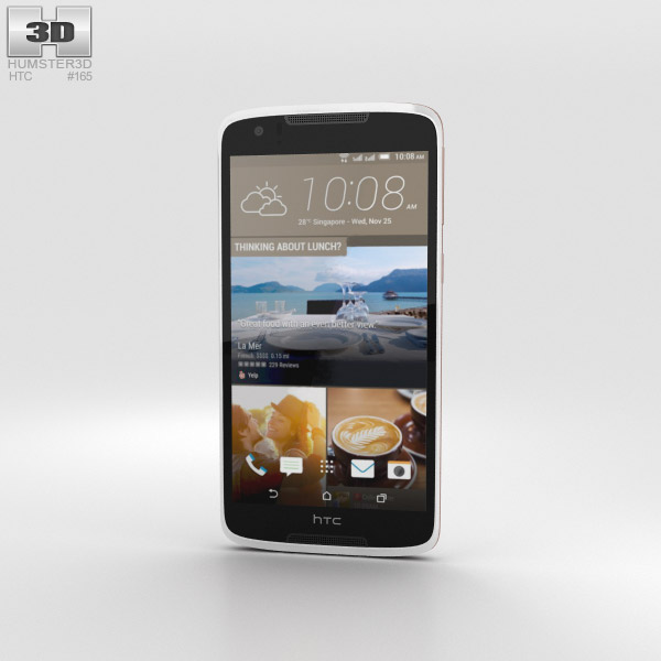 HTC Desire 828 Dual Sim Pearl White 3D 모델 
