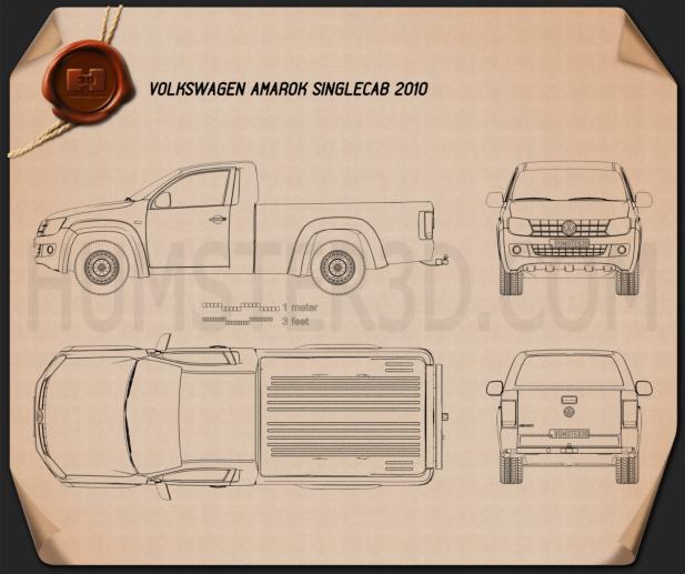 Volkswagen Amarok Single Cab 2010 Blueprint