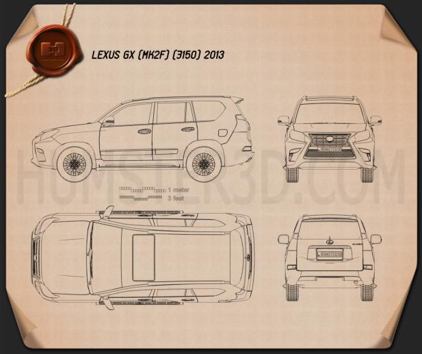 Lexus GX (J150) 2014 Blueprint