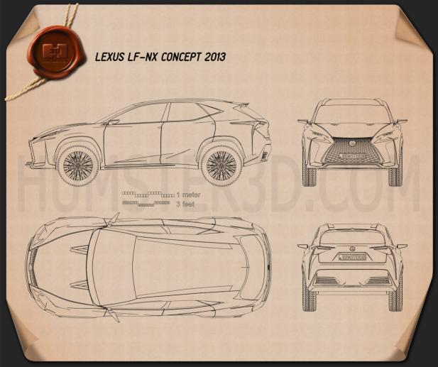 Lexus LF-NX 2013 Blaupause