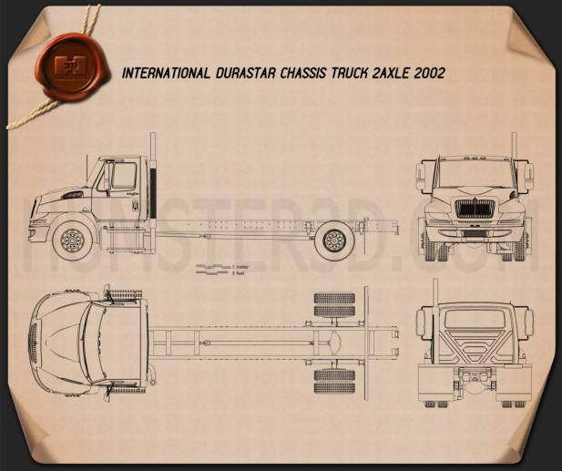 International Durastar Chassis Truck 2002 Blueprint