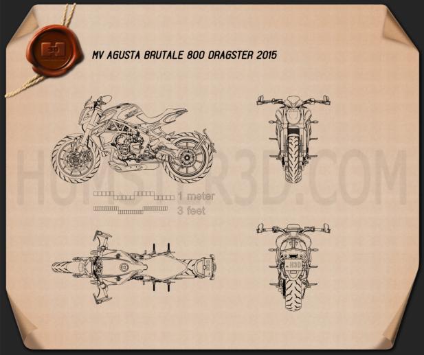 MV Agusta Brutale 800 DRAGSTER 2015 Blueprint
