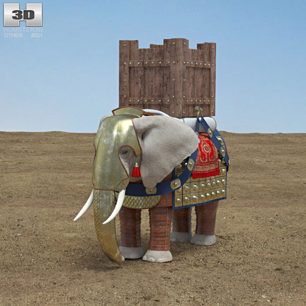 戦象 3Dモデル