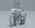 Бойовий слон 3D модель clay render