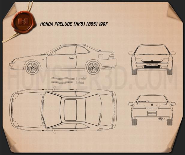 Honda Prelude (BB5) 1997 蓝图